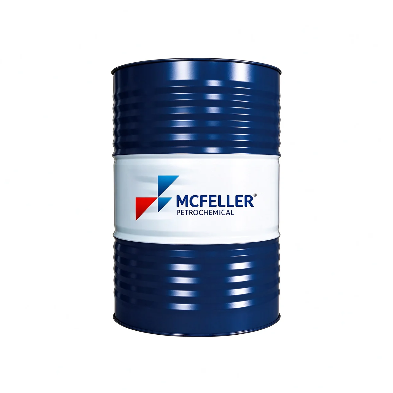 印有 MCFELLER PETROCHEMICAL 标识的 200L 钢桶